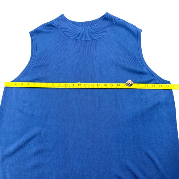 Preston & York Sleeveless Sweater Womens Size 3x Blue Mock Neck Versatile - Picture 9 of 10